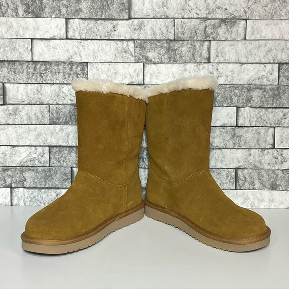 New Ugg Koolaburra Womens 7 Alamie Tan Suede Lined Boots - Picture 4 of 8